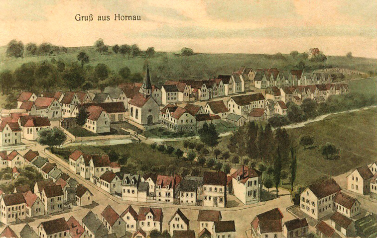 Der Stadtteil Kelkheim-Hornau auf einer alten Postkarte