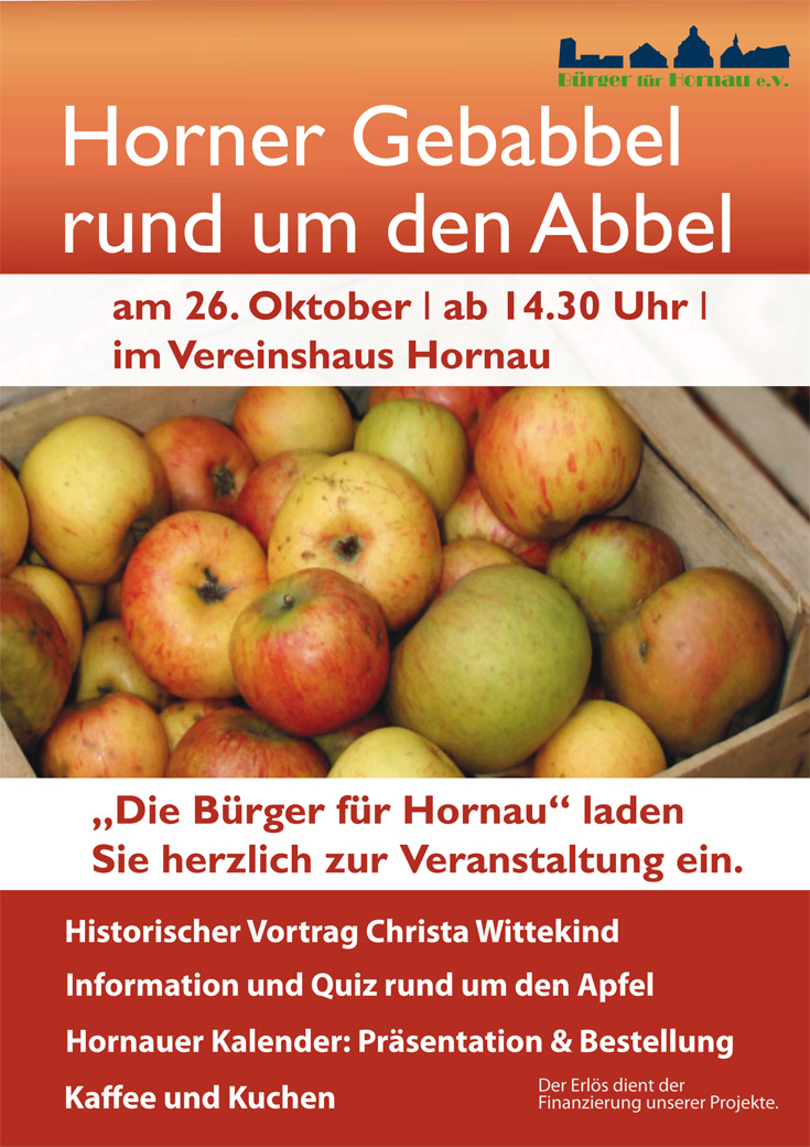 Veranstaltung Horner Gebabbel rund um den Abbel, 26.10.2014